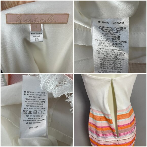 Anthropologie Hutch Dress Kayln Halter Tank Colorful White Sz 4 Faux Wrap Skirt - Picture 12 of 16